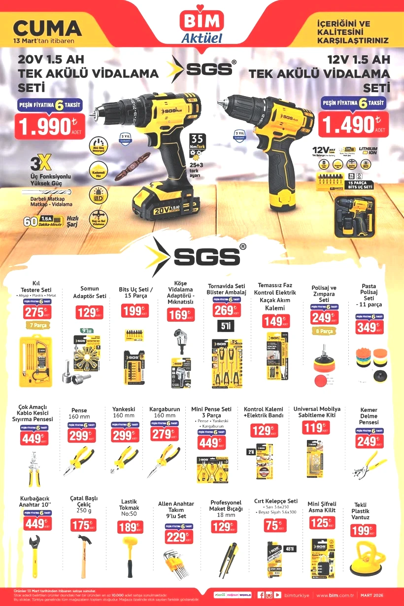 BİM 13 Mart 2026 Aktüel Kataloğu Tanklı Yazıcı, Kaynak Makinası, Tek Akülü Vidalama Seti Geldi - Resim : 4
