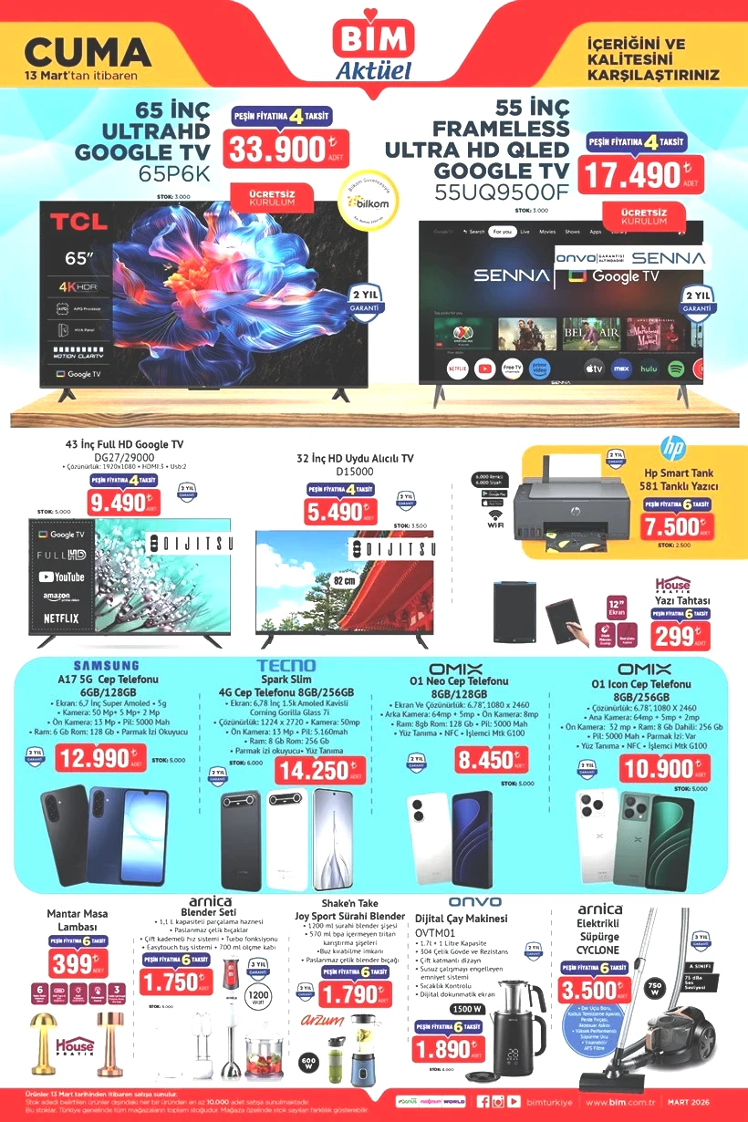 BİM 13 Mart 2026 Aktüel Kataloğu Tanklı Yazıcı, Kaynak Makinası, Tek Akülü Vidalama Seti Geldi - Resim : 1