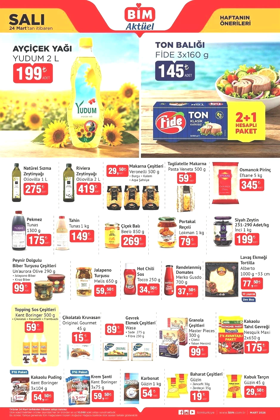 BİM AKTÜEL 24 MART KATALOĞU