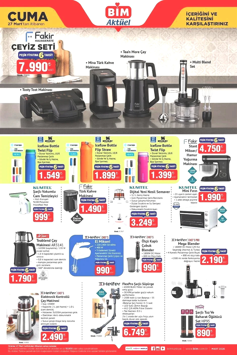 27 MART CUMA BİM AKTÜEL ÜRÜNLER KATALOĞU