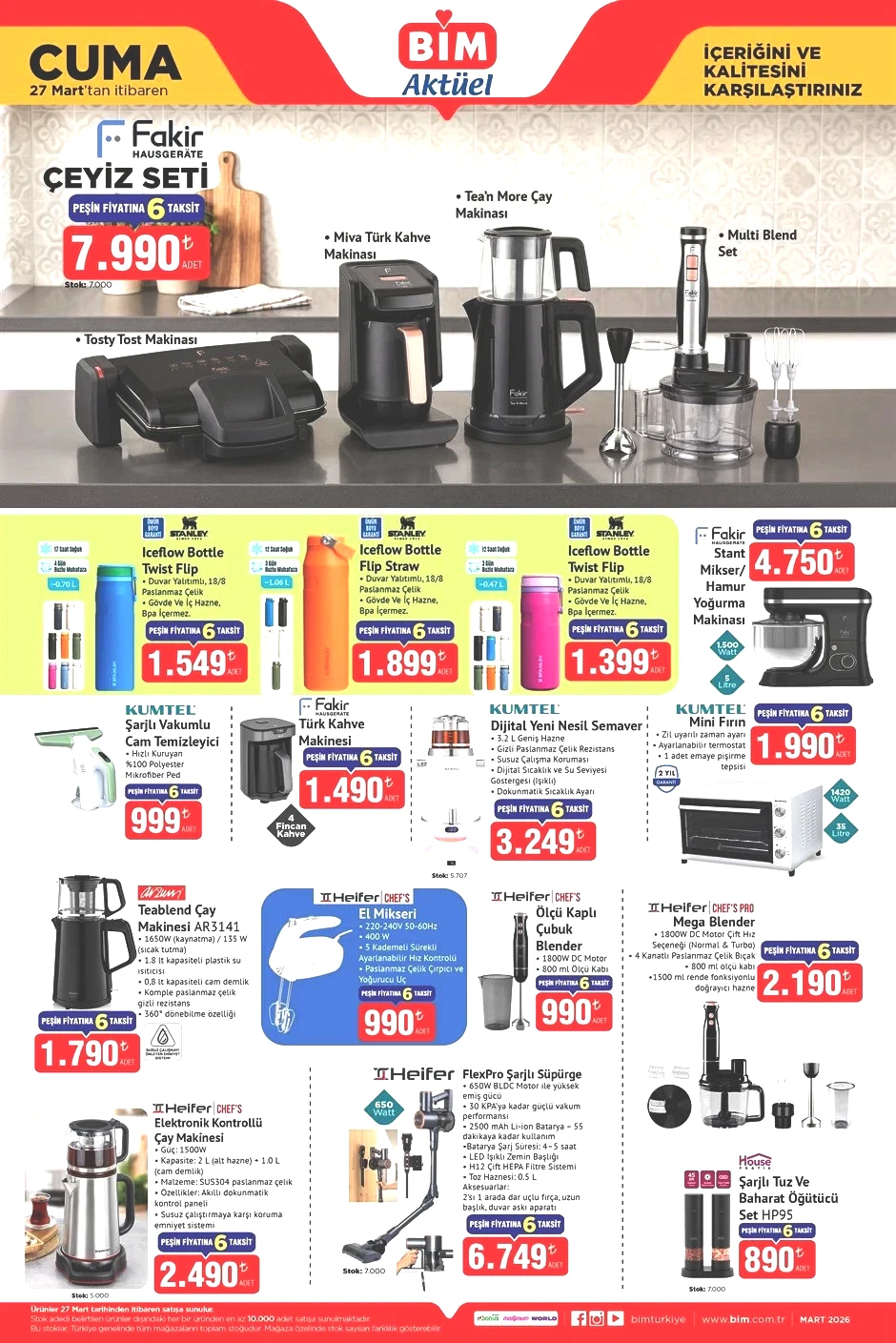 EN SON BİM AKTÜEL 27 MART 2026 KATALOĞU - İNDİRİMLİ ÜRÜNLER BROŞÜRÜ TAMAMI || Bimde bu hafta neler var Bim afişi Mutfak oyuncak seti, su bardağı, Çeyiz seti, Para sayma makinesi getiriyor