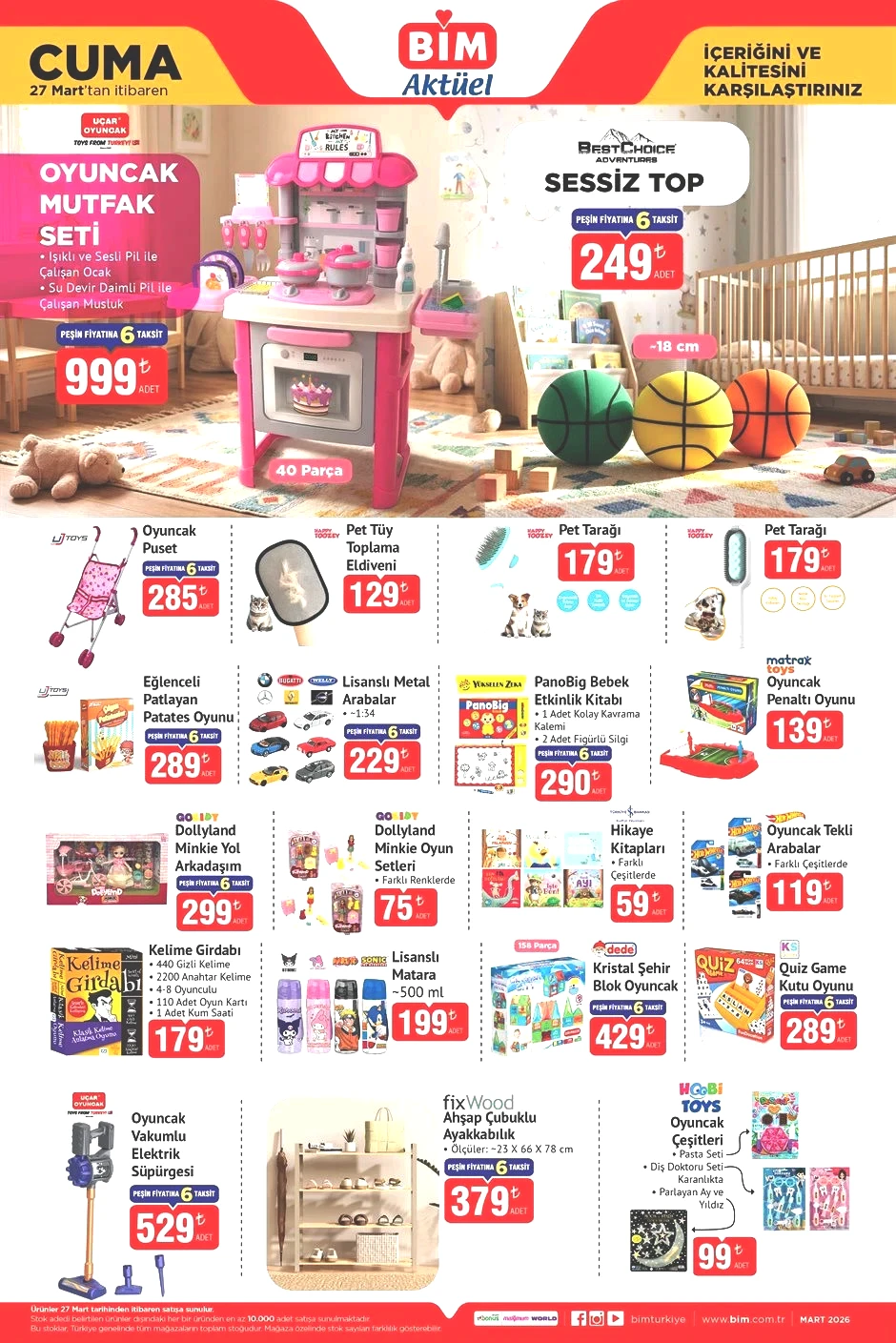 EN SON BİM AKTÜEL 27 MART 2026 KATALOĞU - İNDİRİMLİ ÜRÜNLER BROŞÜRÜ TAMAMI || Bimde bu hafta neler var Bim afişi Mutfak oyuncak seti, su bardağı, Çeyiz seti, Para sayma makinesi getiriyor