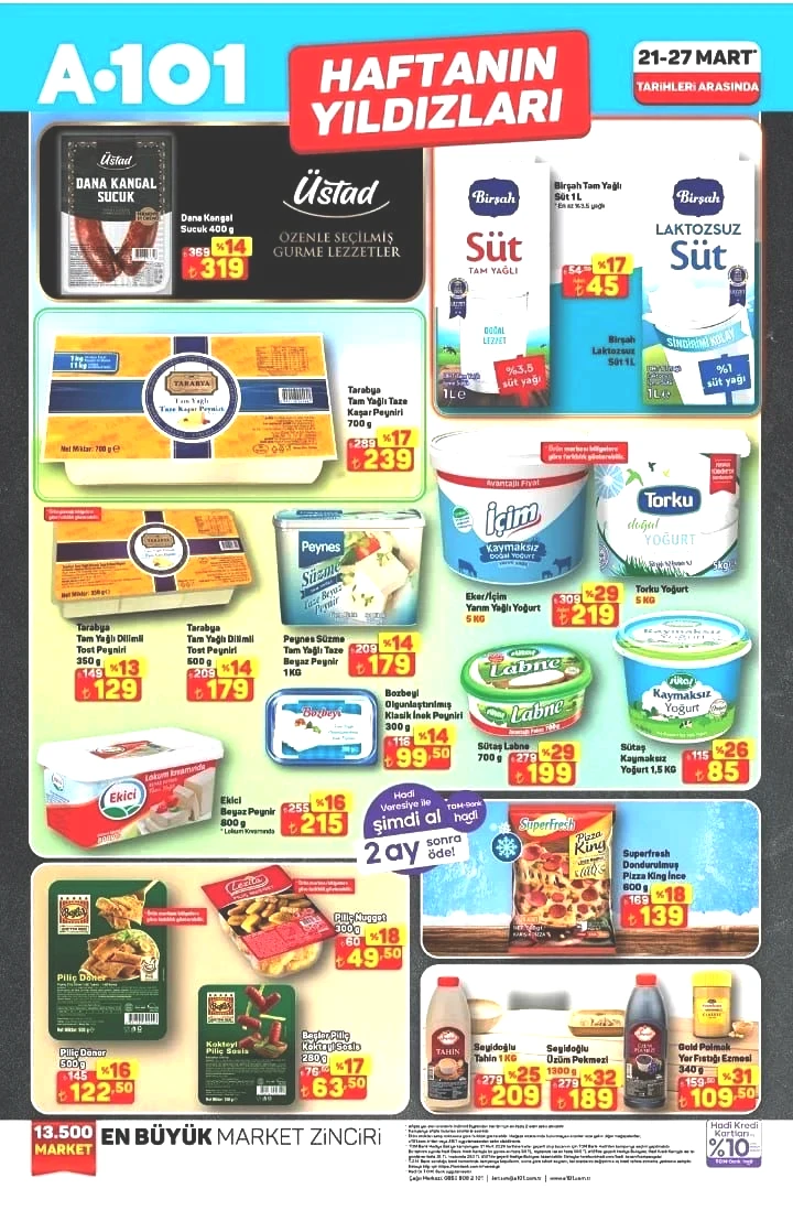 Sofraların yıldızı, cebinizin dostu: A101 21-27 Mart 2026 aktüel ürünler kataloğu yayımlandı - Sayfa 1